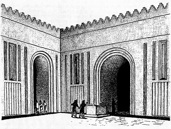 7. Храмовый двор в Месопотамии. II тысячелетие до н.э. (графическая реконструкция)