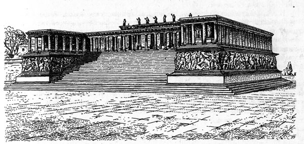 81. Алтарь Зевса в Пергаме, Малая Азия. 180 г. до н.э. (графическая реконстукция)