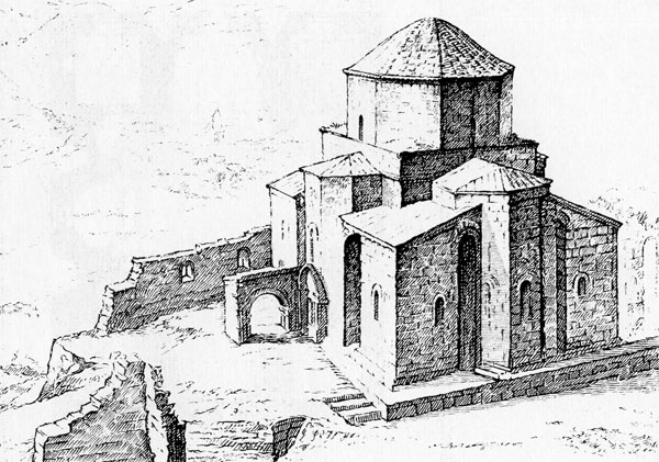 94-а. Церковь Джвари близ Мцхеты, Грузия. 590-604 гг. Общий вид