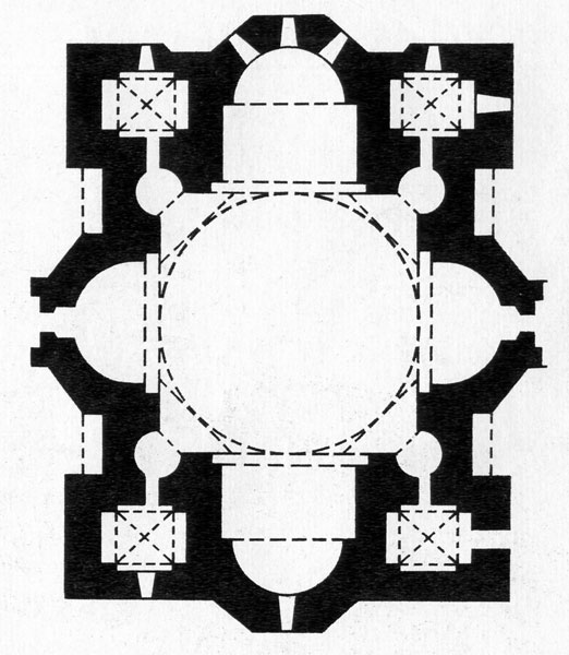 94-б. Церковь Джвари близ Мцхеты, Грузия. 590-604 гг. План