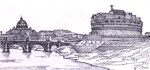 Рим. Мавзолей Адриана и мост Ангелов 