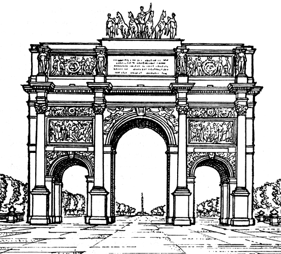 Арка Карусель в Париже (1806 г. Арх. Ш. Персье, П. Фонтен)