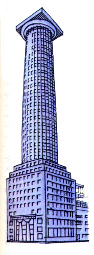Проект небоскреба. Архитектор А. Лоос, 1922 г.