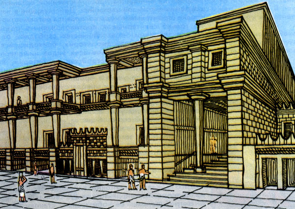 Дворец в Кноссе. Фрагмент фасада 