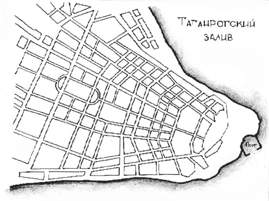 План Таганрога, утвержденный в 1827 г.