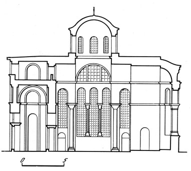 Константинополь. церковь Богородицы монастыря Липса. продольный срез