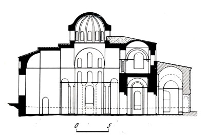 Константинополь. Церковь Христа Всевидящего. Продольный срез