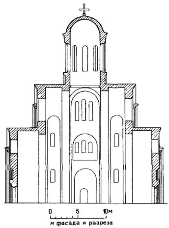 Смоленск. Церквь Михаила Архангела (Свирская). 1191-1194 гг. Поперечный разрез