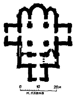 Успенский собор Елецкого монастыря, середина XII в. План