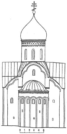 Новгород. Церковь Петра и Павла в Кожевниках. 1406 г. Восточный фасад